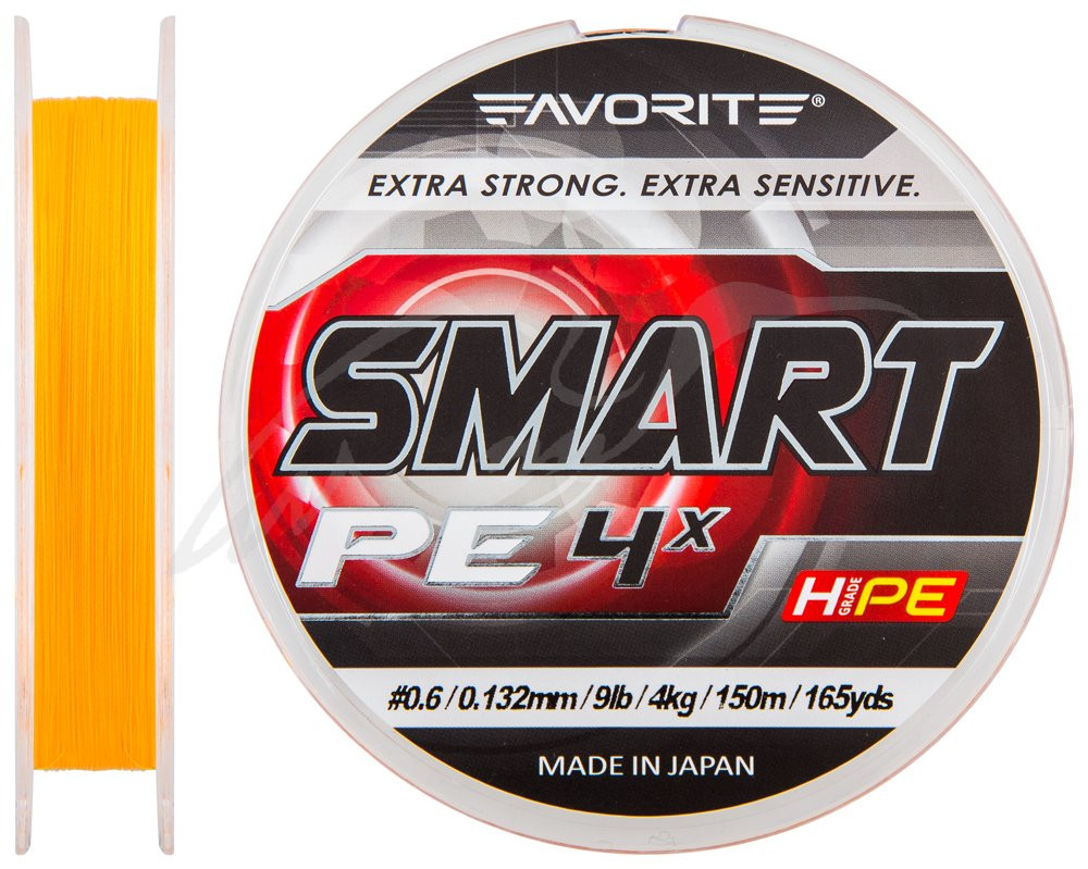 Шнур Favorite Smart PE 4x 150м (оранж.) 0.117 - фото 1 - id-p920030800