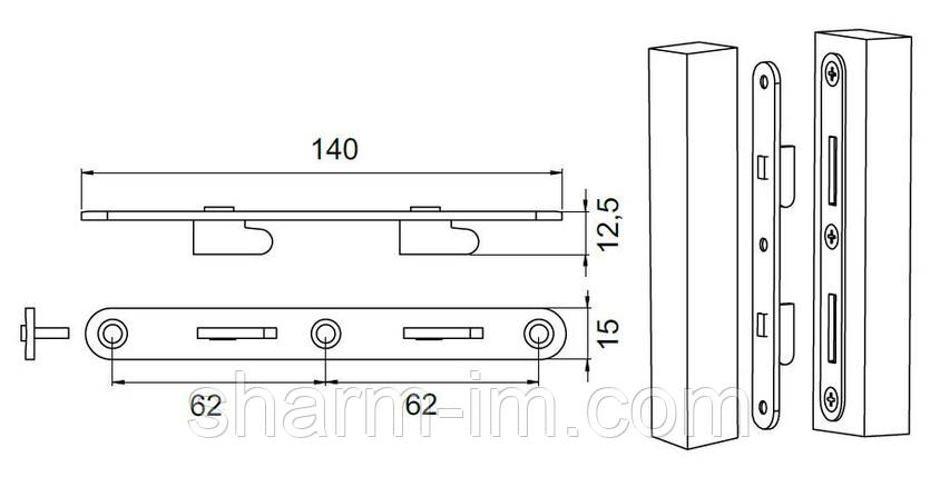Зачеп ліжковий Кутовий на 2 гачки (Комплект із 4 шт.) Данія, фото 2