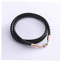 Onyx шкіряний плетений шнур із золотими наконечниками 6T73455B5