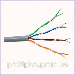 Провод для интернета 1 Гбит/с FTP Cat 6 бухта 305м серая, 870C1M422