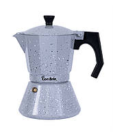 Кофеварка гейзерная алюминиевая индукционная Con Brio (Кон Брио) 300 мл на 6 чашек (CB-6706)