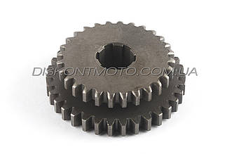 Шестірня провідна 2/3 передачі КПП мотоблока 175N/180N (7/9Hp) DIGGER (6 шліців, Z1-34 Z2-28, D-22, mod:81-1)