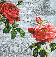 Декупажная салфетка Красные розы 6753