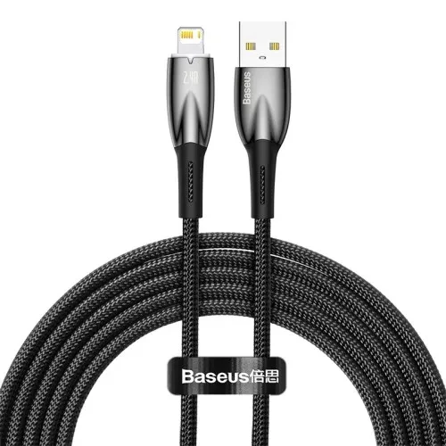 USB кабель Baseus Glimmer Series Fast Charging Data Cable USB to iP 2.4A 2m Black CADH000301, фото 1