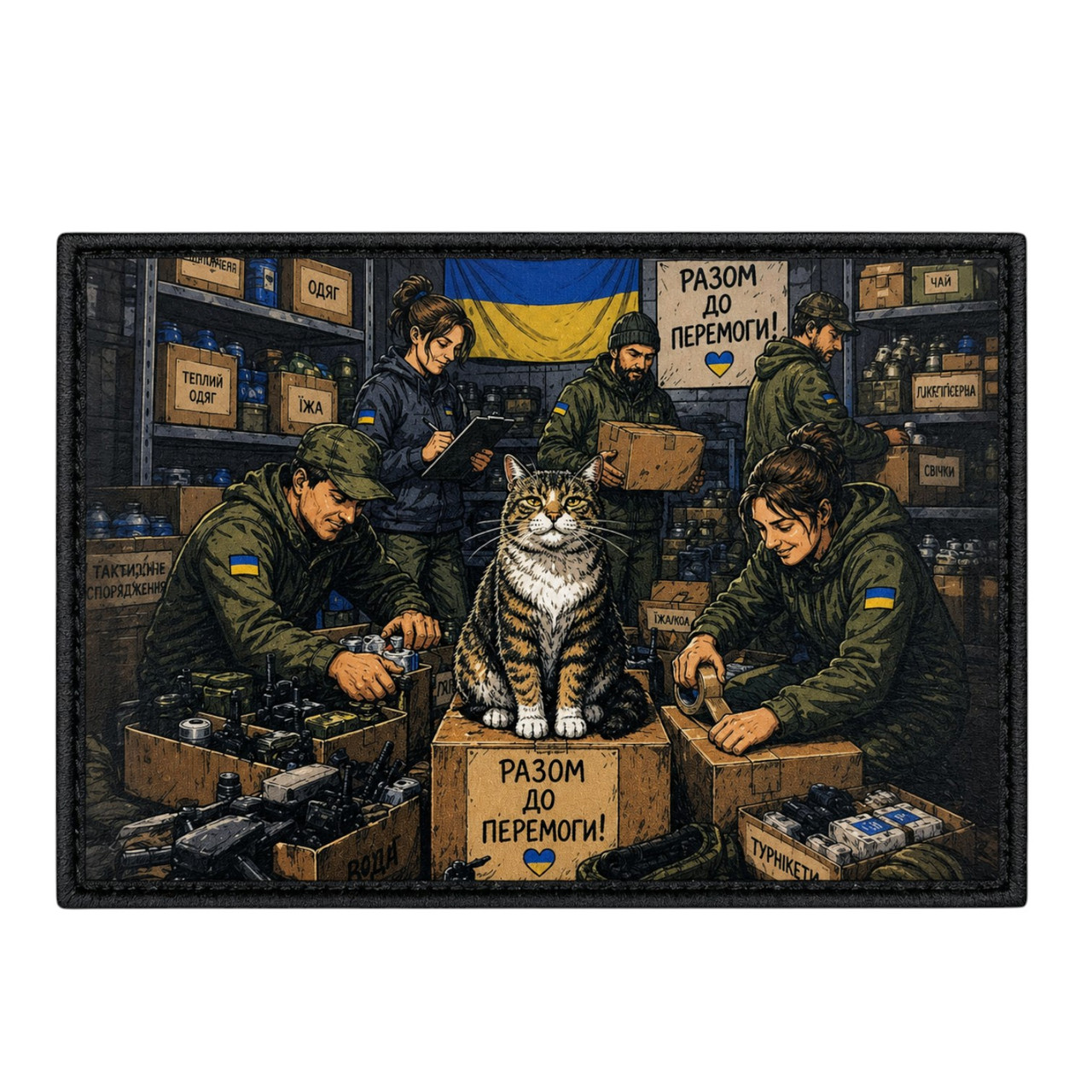 Патч / шеврон Вместе к Победе с котом