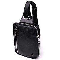 Сумка бананка Grande Pelle 22879 15,5х20,5х3,5 см Чорний