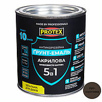 Грунт-эмаль 5в1 акриловая ОР антикоррозионная PROTEX RAL 8019 серо-коричневая 0.7кг 580 мл