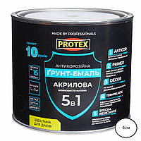 Грунт-эмаль 5в1 акриловая ОР антикоррозионная PROTEX RAL 9003 белая 2.4кг 2л