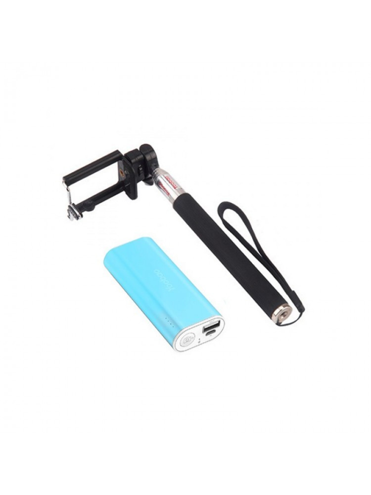 Селфи-монопод Yoobao bluetooth Selfie Power Bank+Handheld Stick blue - фото 1 - id-p508142999
