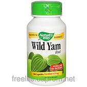 Дикий Ямс, Nature's Way, Wild Yam, Root, 425 мг, 100 капсул