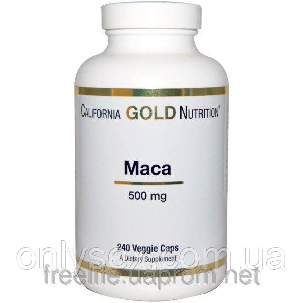 Мака, екстракт, California Gold Nutrition, 500 мг, 240 рослинних капсул 