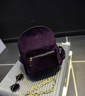 Рюкзак жіночий оксамитовий (фіолетовий)