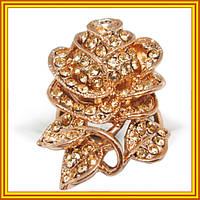 Новое Поступление: Женские Коктейльные Кольца под Розовое Золото 14К с Белыми и Золотистыми Камнями.