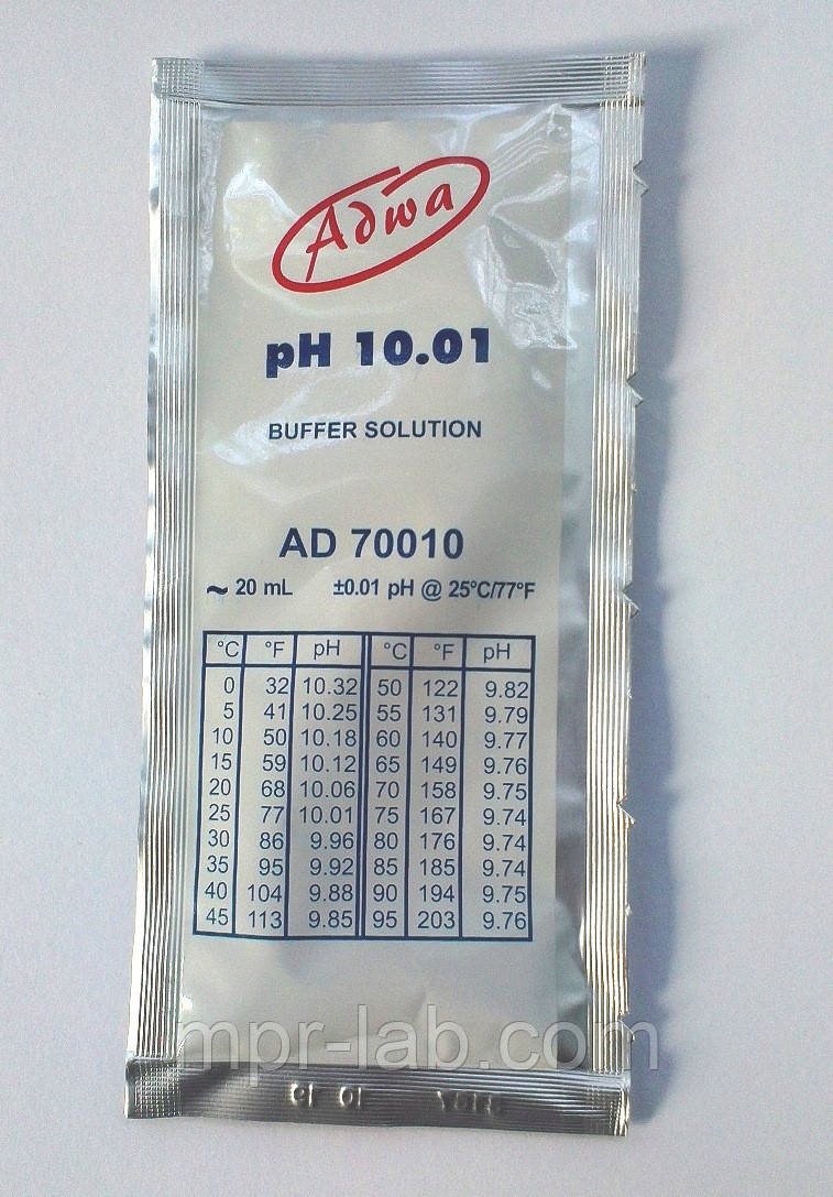 Калібрувальний розчин ADWA AD70010 для рН-метрів рН 10,01±0,01 Угорщина. 20 ml