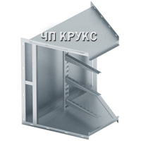Короб кутовий горизонтальний із внутрішнім кутом повороту на 45°, фото 1