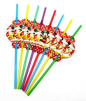 Коктейльні трубочки з гофрою "Міккі Маус" горох. В пак. 10 шт