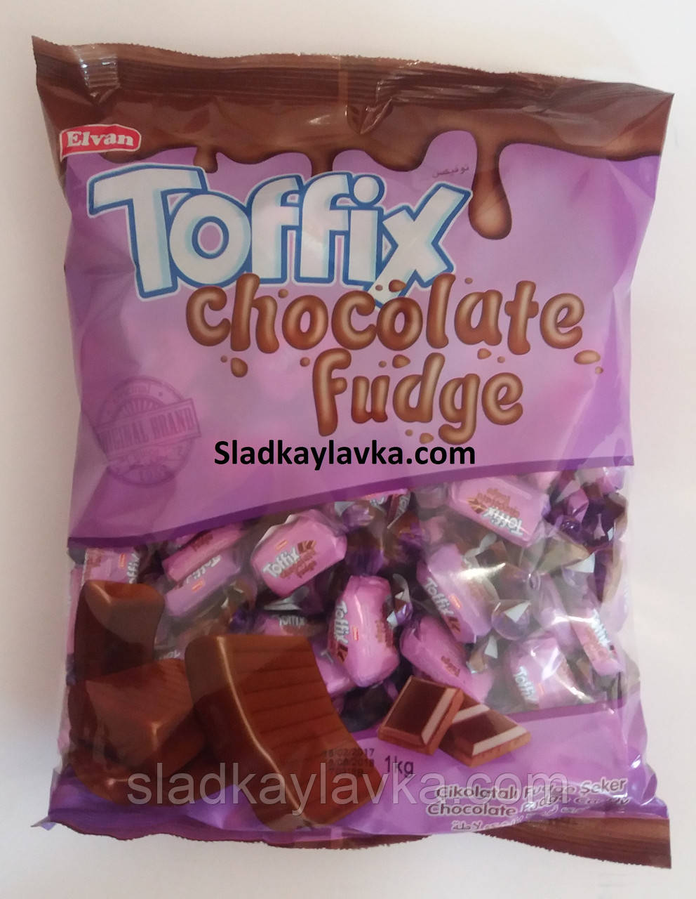 Жувальна цукерка Toffix Chocolate Fudge 1000 гр (Elvan)