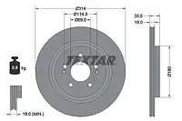 Тормозной диск задний 314X18 V HYUNDAI SANTA FE IV 18-