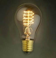 Лампа Эдисона, ретро лампа каплеобразная, винтажная лампа накаливания, спиральная нить, модель А19/А60