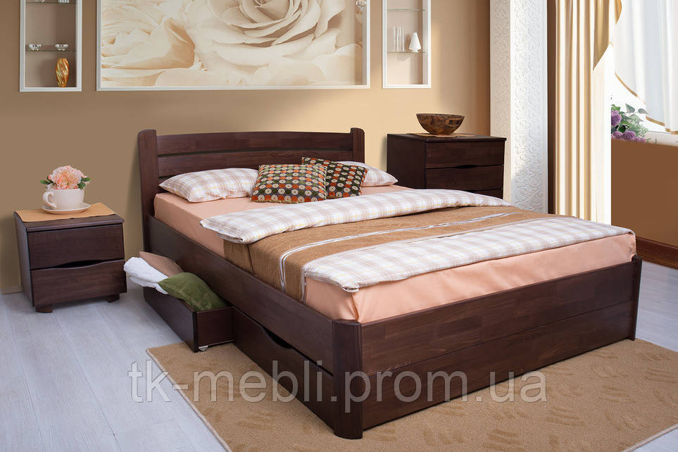 Ліжко дерев'яне з шухлядами Софія (колір на вибір)