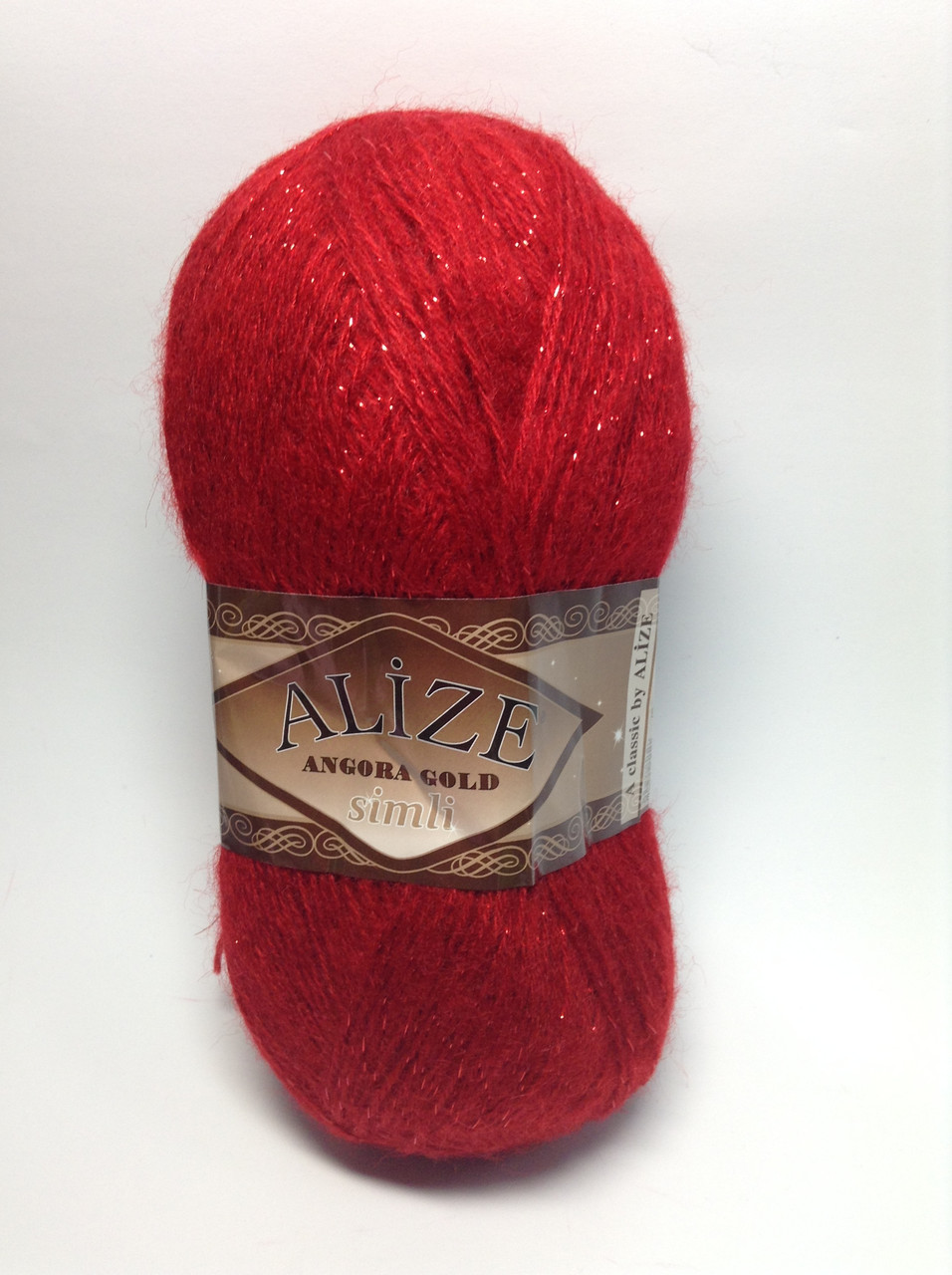 Пряжа angora gold simli - колір червоний