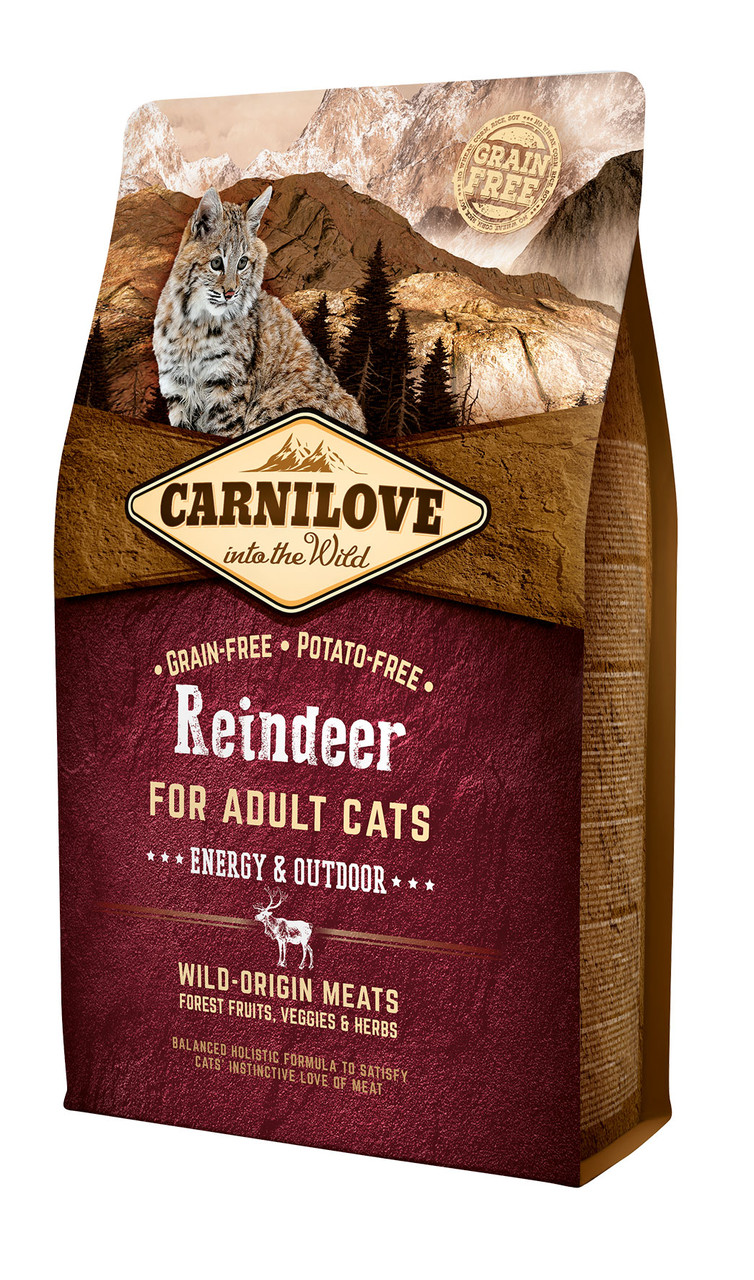 Повнораціонний беззерновий корм CarniLove Raindeer для дорослих кішок, 2 кг