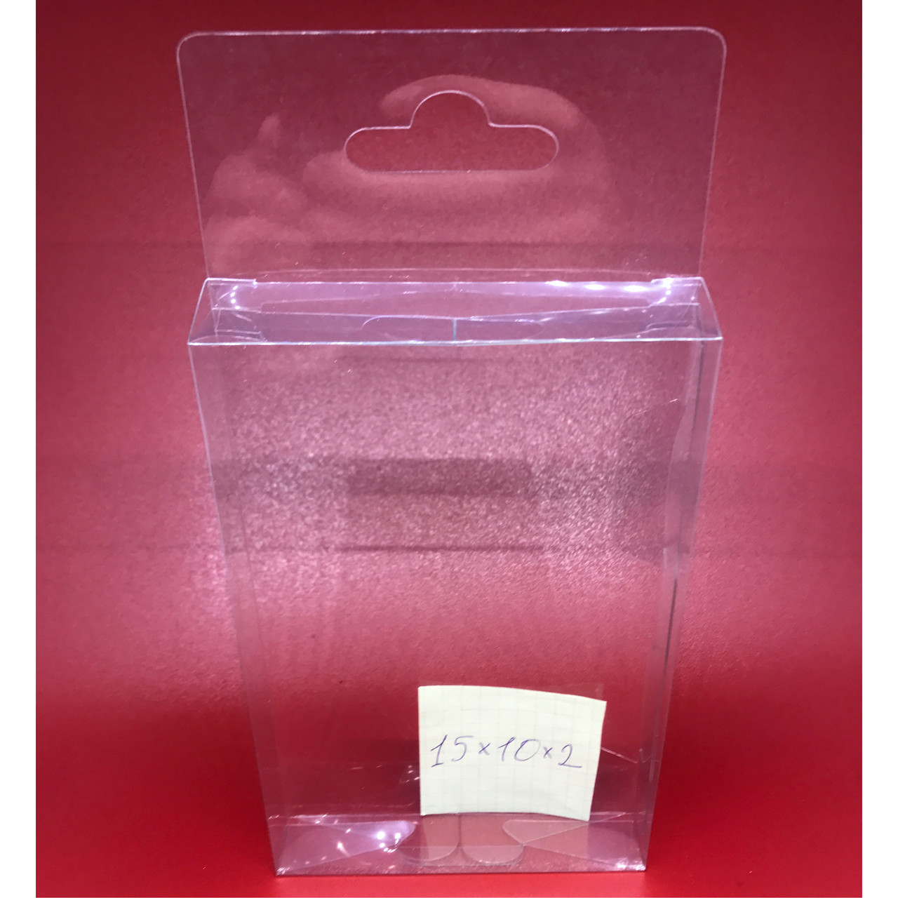 Прозрачная коробка с европодвесом 15 х 10 х 2 см 200 мкр 50 шт сборная пластиковая - фото 1 - id-p508372314