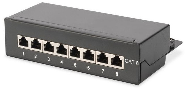 Патч-панель DIGITUS САТ 6 STP, настольная, 8 портов, собрана, фото 1