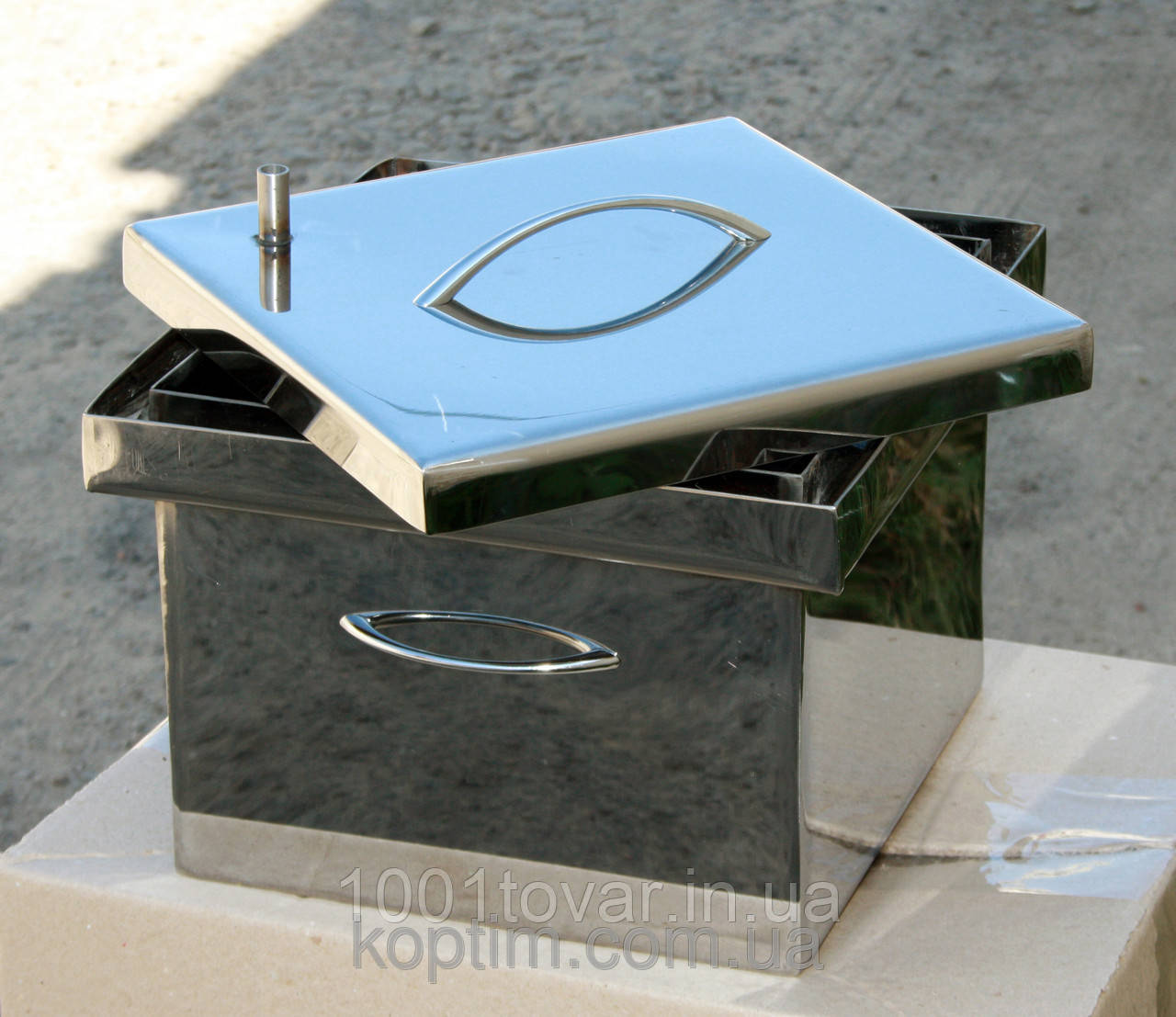 Коптильня з нержавіючої сталі 300х300х200, фото 1