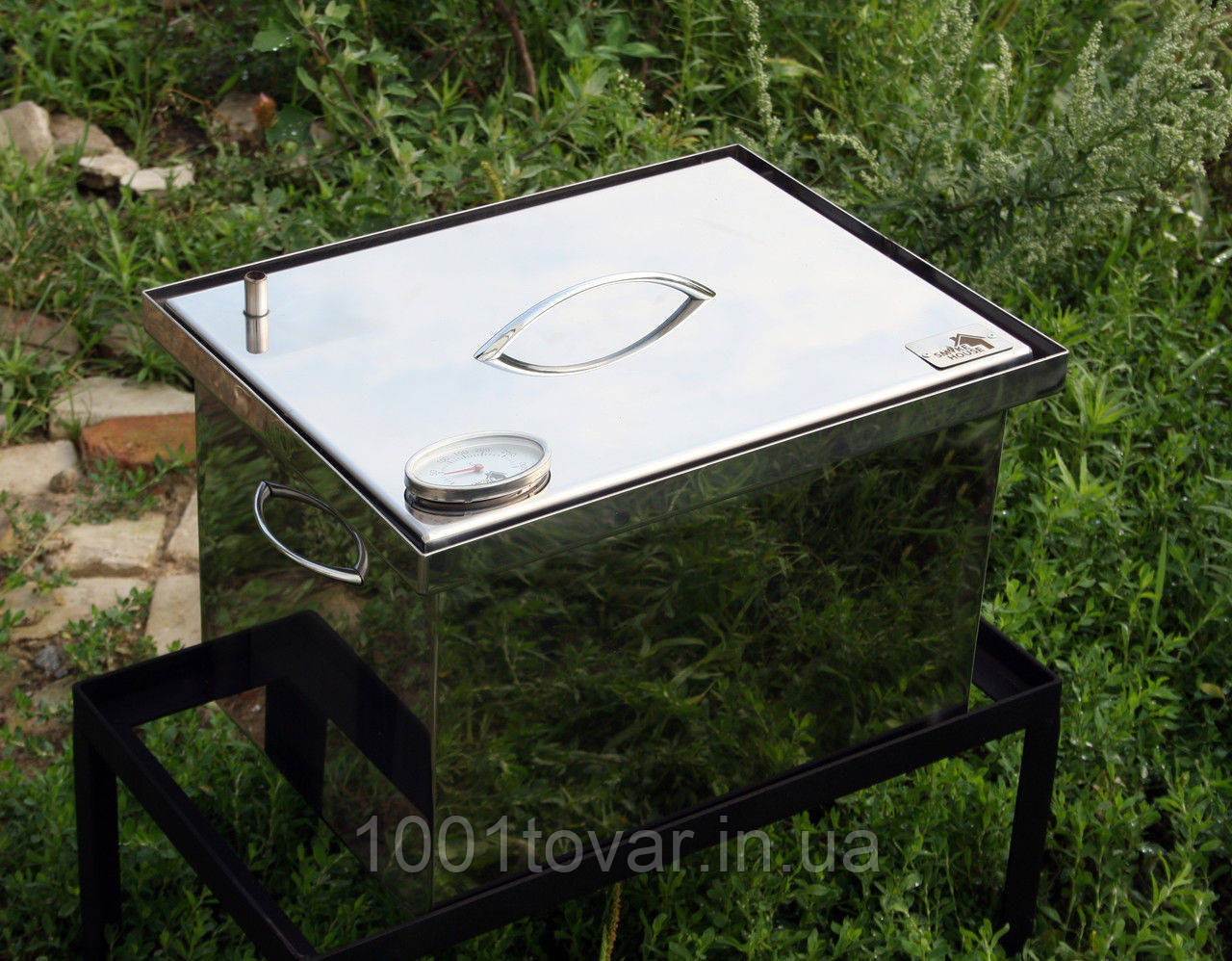 Коптильня з нержавійки з термометром (400х300х280), фото 1