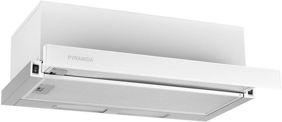 Вбудовувані витяжки Pyramida TL 50 full glass inox/wh, фото 2