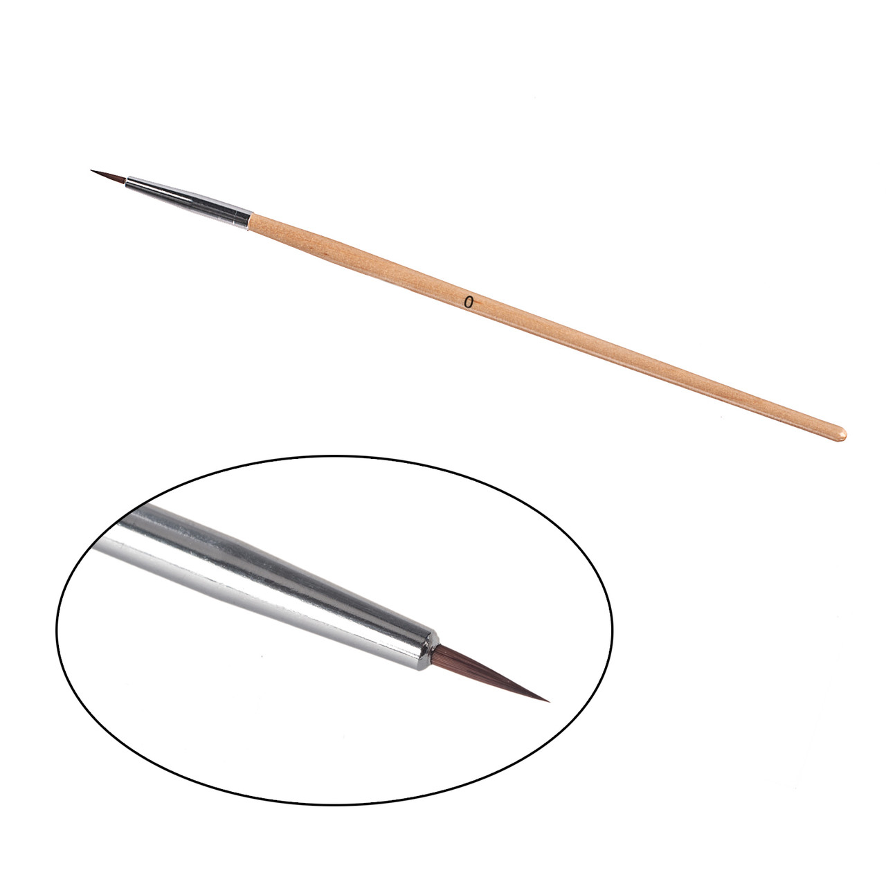 Пензлик для малювання, дерев'яна ручка #0 