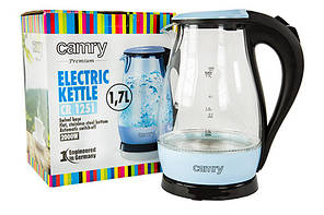 Чайник Camry CR 1251 white скло 1,7 л.