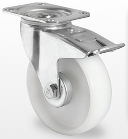 Колеса поворотные с тормозом (полипропилен)