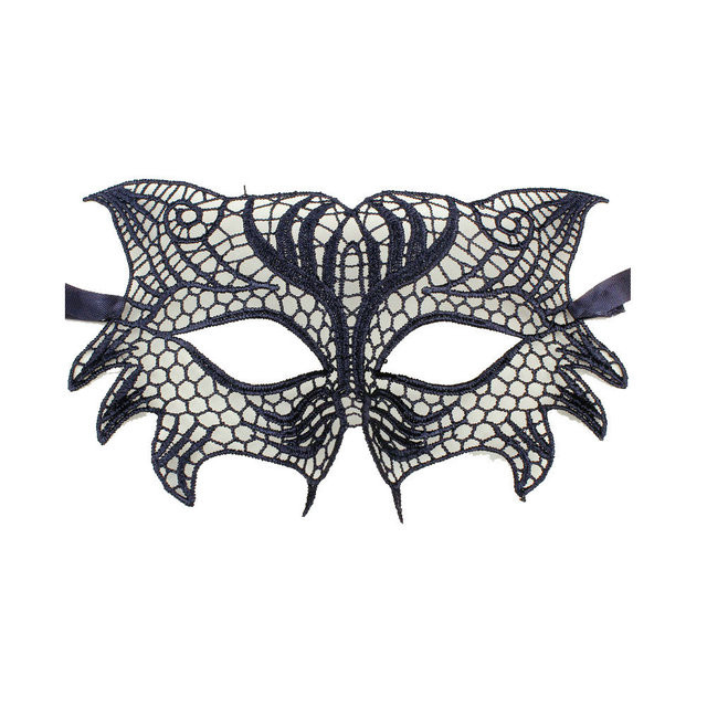 Карнавальна чорна маска з мережива Сова