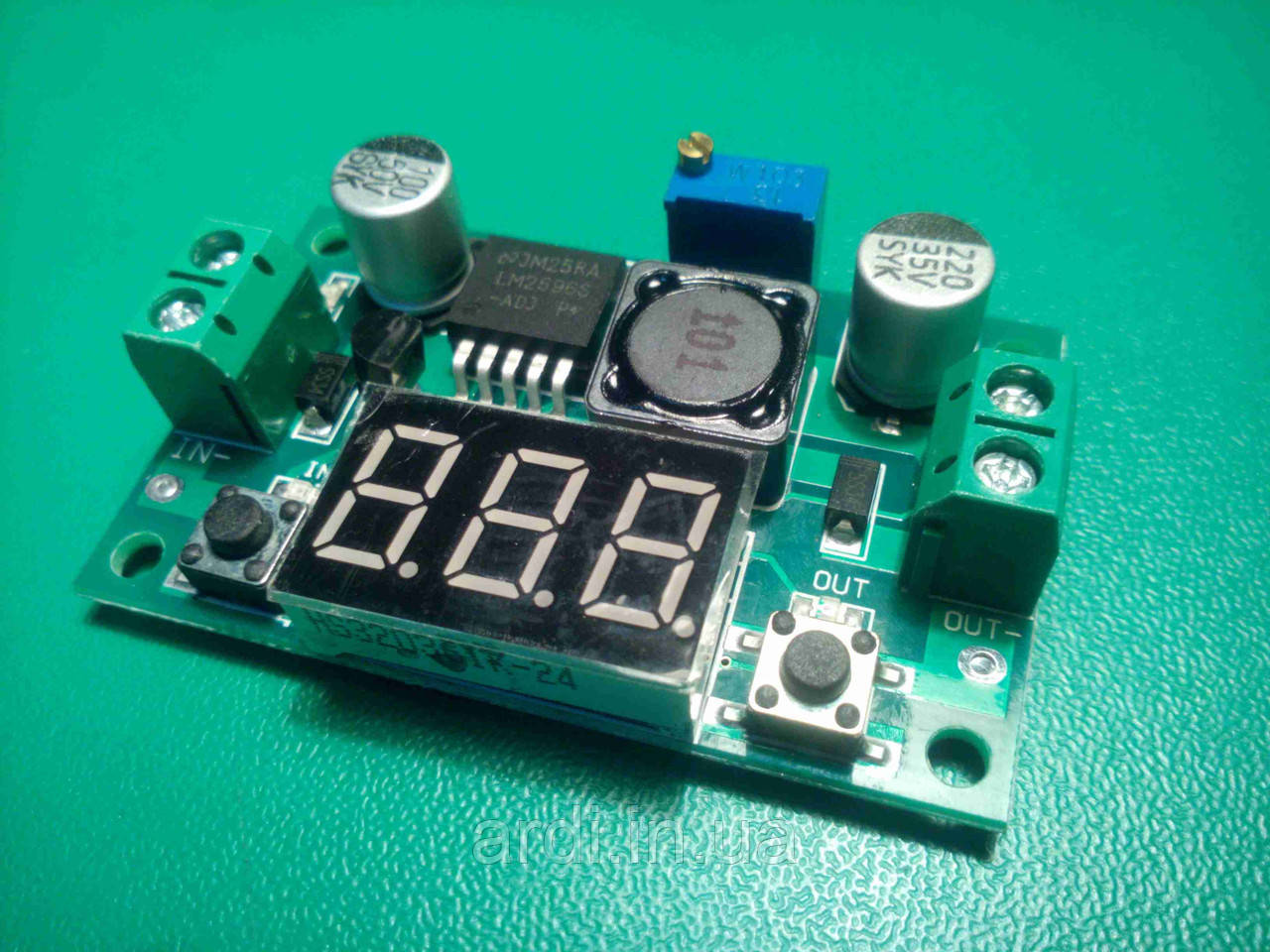 Понижчий перетворювач + вольтометр LM2596 2А DC-DC 1.4-36V