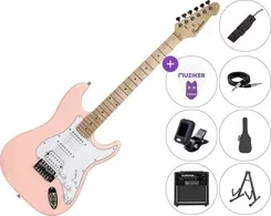 Гитара Pasadena ST-11 SET 10W Pink Gitara elektryczna, фото 1