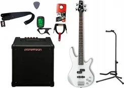 Гитара Gitara basowa Ibanez GSR200-PW + Wzmacniacz 20W + Kabel + Tuner + Statyw, фото 1