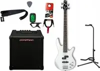 Гитара Gitara basowa Ibanez GSR200-PW + Wzmacniacz 20W + Kabel + Tuner + Statyw