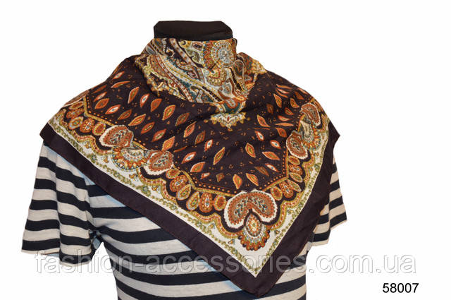 Хустка жіночий з поліестеру Феліція на шию коричневий Хустка Феліція коричневий 1