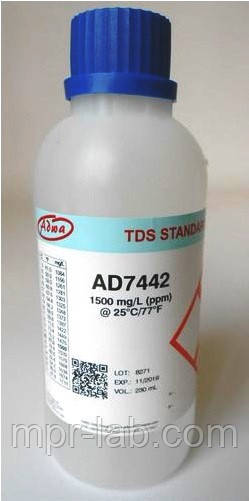 Калібрувальний розчин ADWA AD7442 для TDS-метрів 1500 ppm, Угорщина, 230 мл