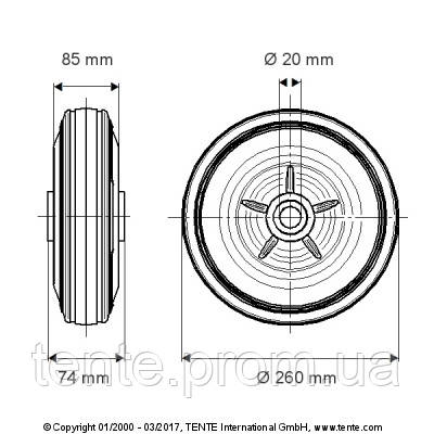 Колесо пневматическое 3.00-4 (260X85мм) для тележки - фото 2 - id-p507067430
