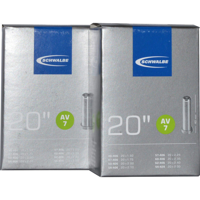 Камери Schwalbe 40-62/406, AV7 NR.7 AV 20x1.75-2.50 для велосипеда (одиночні), 2, фото 1