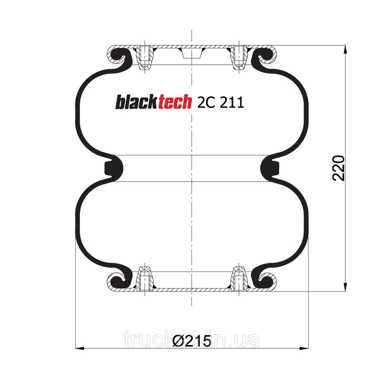 Пневмоподушках Weweler Schmitz 2C211220P01 (BLACKTECH)