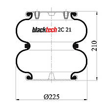 Пневмоподушках Granning 2C21210P22 (BLACKTECH)