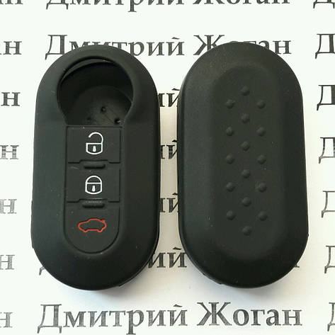 Чохол (чорний, силіконовий) для викидного ключа Citroen (Будів) 3 кнопки, фото 2