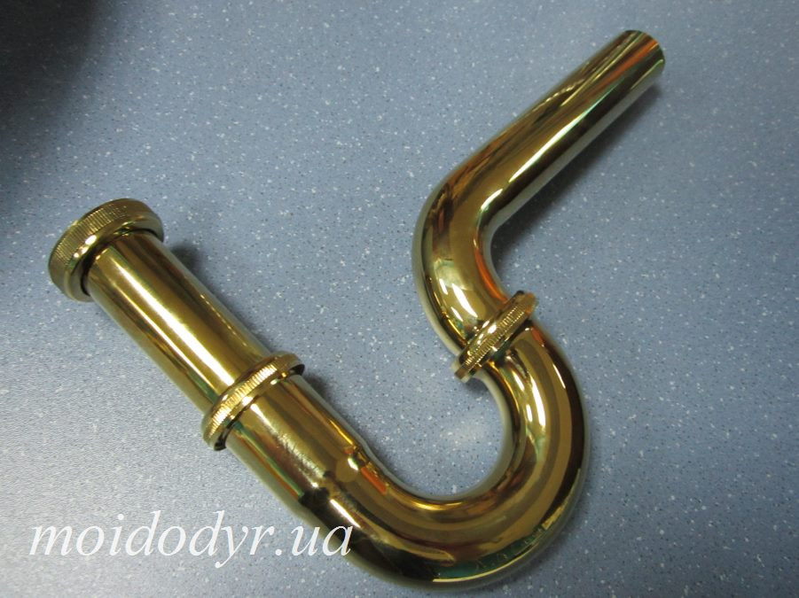 Сифон для умивальника світле золото, Vоподібний