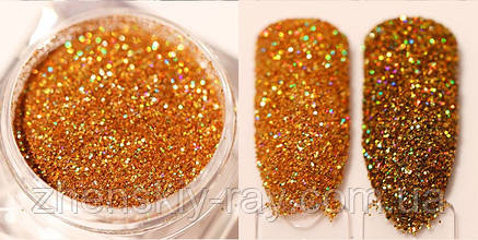 Пісок для декору нігтів ( золото голографік), фото 2