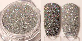 Пісок для декору нігтів ( срібло голографік), фото 2