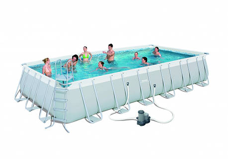 Bestway 56474 - (прямокутний) каркасний басейн Steel Power Rectangular Pool 732x366x132 см, фото 1